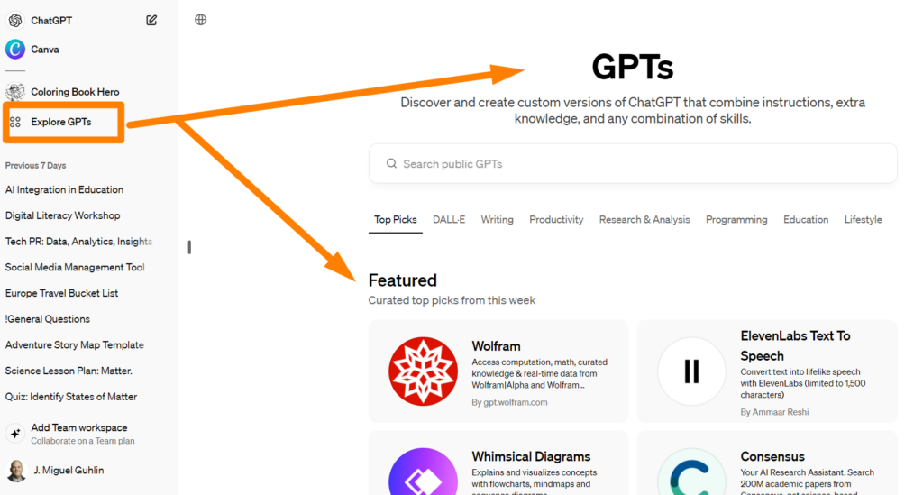 How to access custom GPTs in ChatGPT Plus